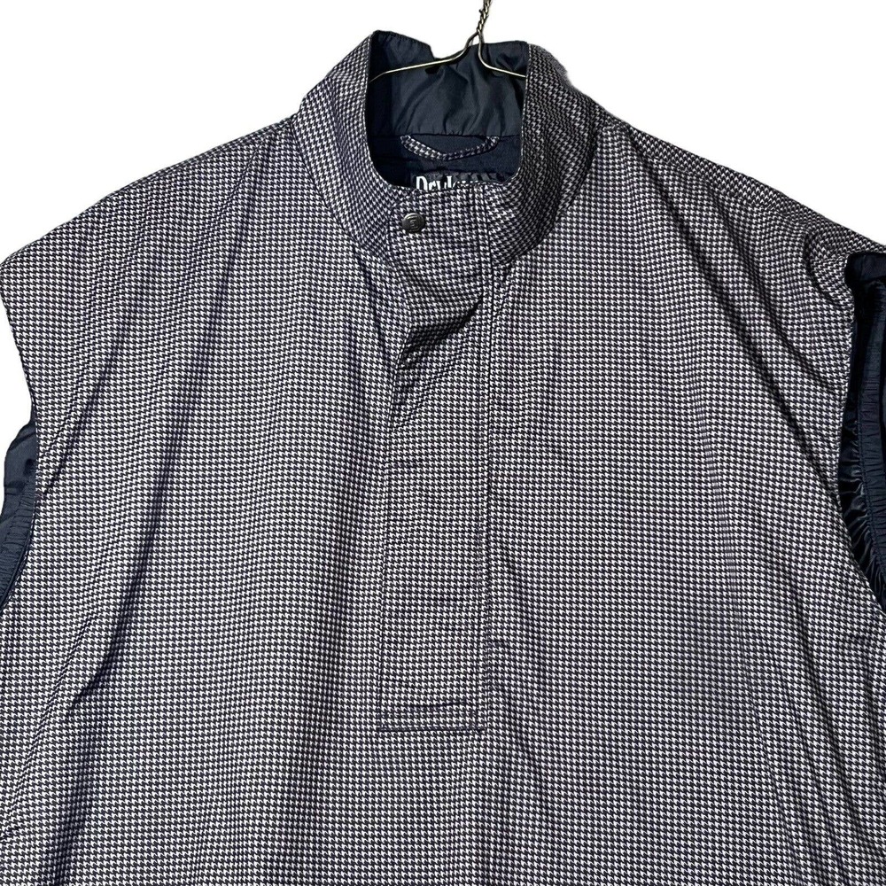 FootJoy DryJoys Mens Golf Rain Vest Large Gray Houndstooth Zip Snap Lined - Picture 2 of 12